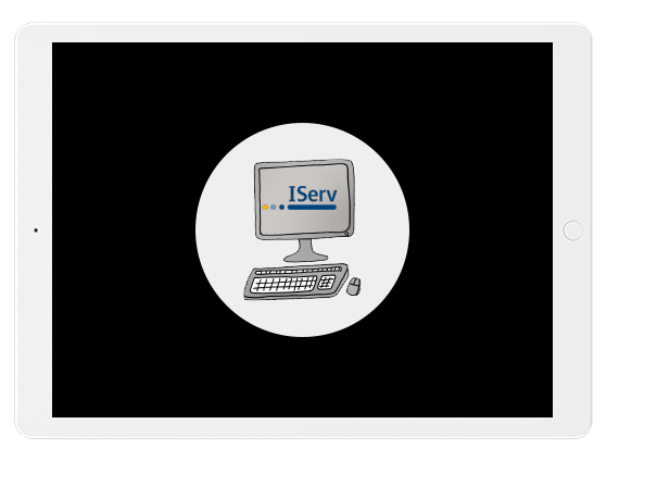 Tablet mit iServ-Logo